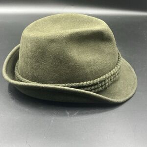 Jaxon Tyrolean Green 100% Alpine Wool Felt Fedora Hat 2XL Octoberfest Costume